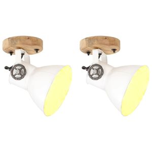 vidaXL Industrial Wall/Ceiling Lamps 2 pcs White 20x25 cm E27