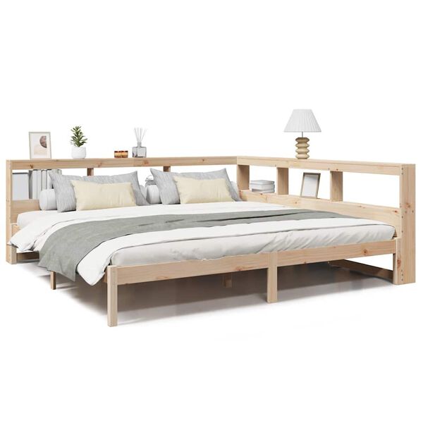 vidaXL Bookcase Bed without Mattress 180x200 cm Solid Wood Pine