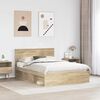 vidaXL Bed Frame Sonoma Oak 135 x 190 cm Solid Pine Wood