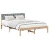 vidaXL Bed frame Brown and light grey 140 x 190 cm Solid pine wood