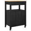 vidaXL Kitchen Trolley Black 88.5 x 40 x 60 cm Solid Pine Wood