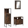 vidaXL 3 Piece Bathroom Furniture Set Smoked Oak Engineered Wood