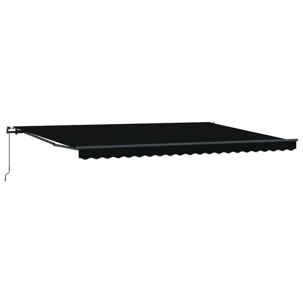 vidaXL Retractable Awning Black 500 x 350 cm Polyester and Steel