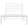 vidaXL Metal Bed Frame without Mattress with Headboard White 107x203cm