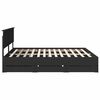 vidaXL Bed Frame with Drawer Black 200 x 200 cm Engineer Wood