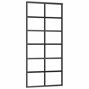 vidaXL Sliding Door ESG Glass and Aluminium 90x205 cm Black