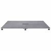 vidaXL Parasol Base Dark grey wood look 100 x 100 x 4 cm Steel