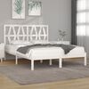 vidaXL Bed Frame without Mattress White Solid Wood Small Double