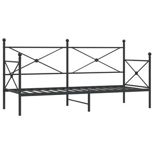 vidaXL Day Bed without Mattress Black 80x200 cm Steel