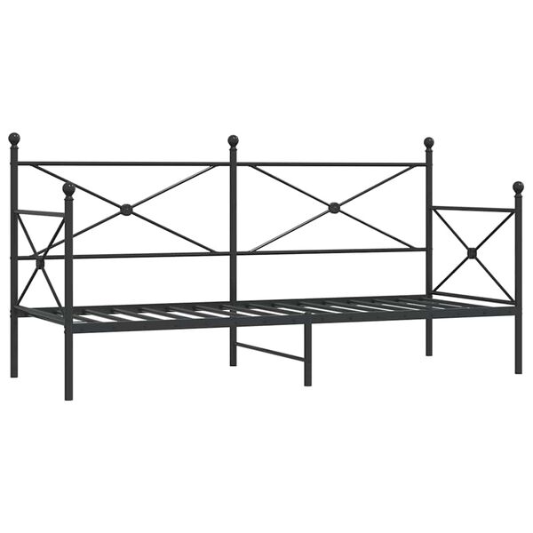 vidaXL Day Bed without Mattress Black 80x200 cm Steel
