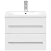 vidaXL Bathroom Sink Cabinet with Built-in Basin High Gloss White