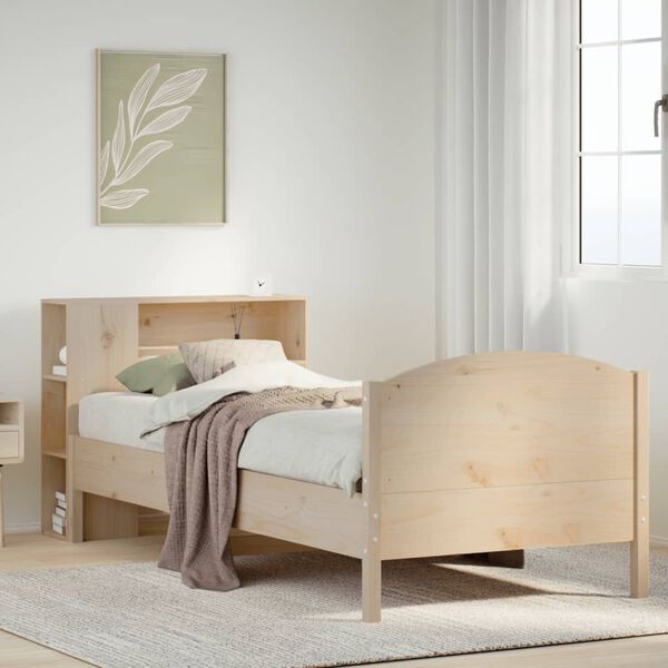 vidaXL Bookcase Bed without Mattress 75x190cm Small Single Solid Wood Pine
