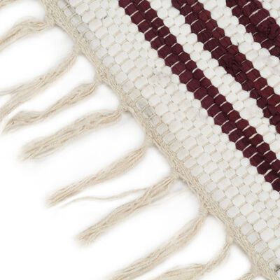 vidaXL Hand-woven Chindi Rug Cotton 200x290 cm Burgundy and White