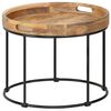 vidaXL Coffee Table Solid Mange Wood and Steel 50x40 cm