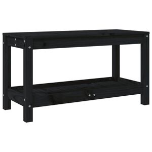 vidaXL Garden Bench Black 82.5x35x45 cm Solid Wood Pine
