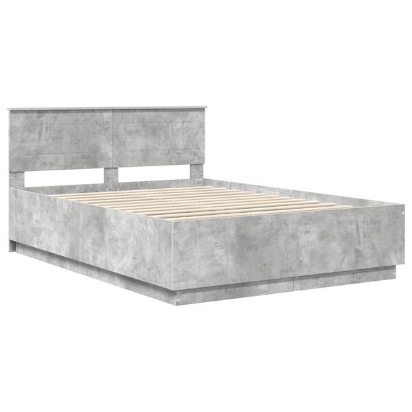 vidaXL Bed Frame Concrete Grey 160 x 200 cm Engineered Wood