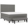 vidaXL Box Spring Bed with Mattress Dark Grey 140x200 cm Fabric