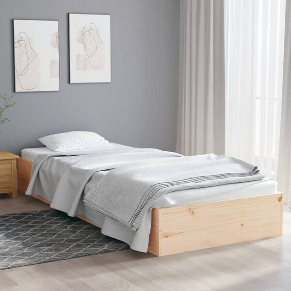 vidaXL Bed Frame without Mattress Solid Wood 90x190 cm Single Single