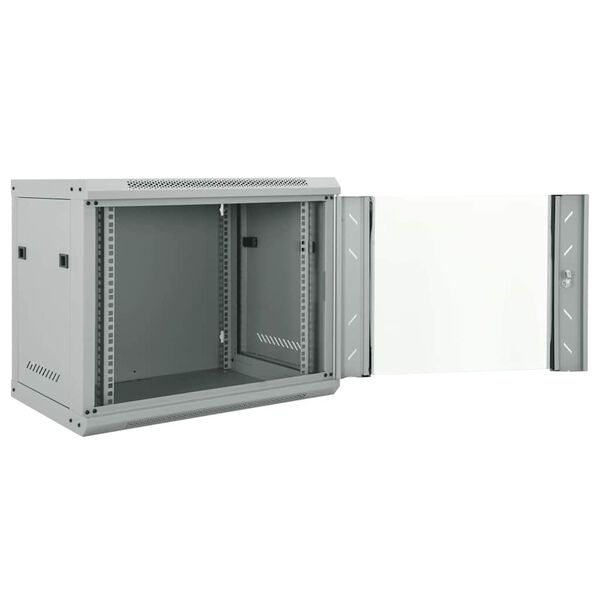 vidaXL Network Cabinet with Storage Grey 60 x 45 x 50 cm Steel