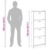 vidaXL Shoe Cabinet White 59x17x150 cm Engineered Wood