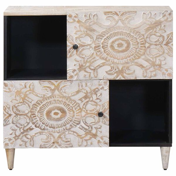 vidaXL Sideboard with Storage White 80 x 33.5 x 75 cm Solid Mango Wood