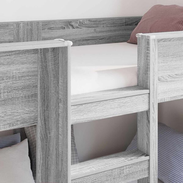 vidaXL Bunk Bed for Kids Grey Sonoma 100 x 200 cm Engineered Wood