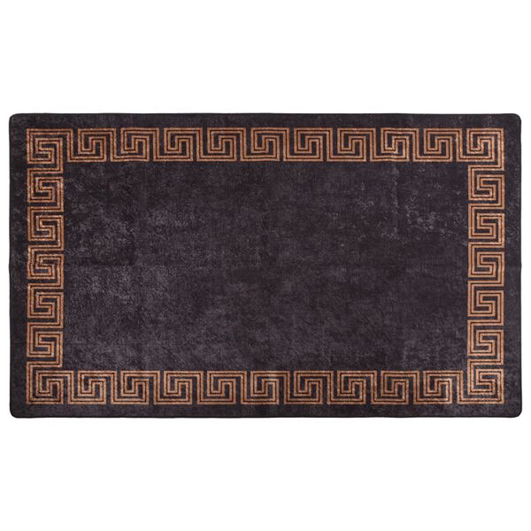 vidaXL Rug Washable 120x180 cm Black and Gold Anti Slip
