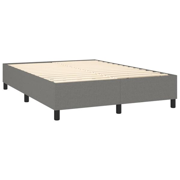 vidaXL Box Spring Bed Frame Dark Grey Double Fabric (UK/IE/FI/NO only)