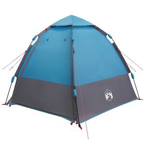 vidaXL Instant Tent with Rainfly 4-Person Quick-Release with Roof Blue