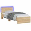vidaXL Bed Frame with LED Strip Lights Sonoma Oak Engineered Wood