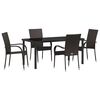 vidaXL Garden Dining Set 5 pcs Brown Powder-Coated Steel
