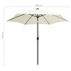 vidaXL Garden Parasol with LED Lights and Aluminium Pole 300 cm Sand White