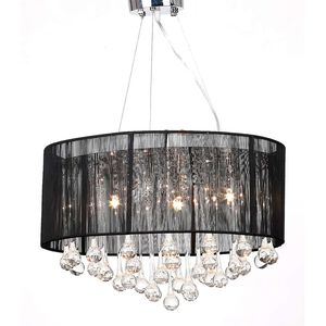 vidaXL Chandelier with 85 Crystals Black