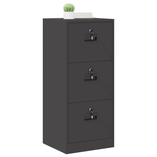 vidaXL File Cabinet Black 45.5 x 42 x 106.5 cm Cold-Rolled Steel