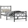 vidaXL Metal Bed Frame without Mattress with Footboard Black 80x200cm