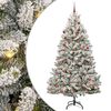 vidaXL Artificial Hinged Christmas Tree Green and White 210 cm