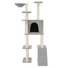 vidaXL Cat Tree with Sisal Scratching Posts Light Grey 166 cm