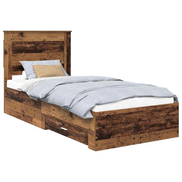 vidaXL Bed Frame with Drawer with Headboard Manual Engineered Wood
