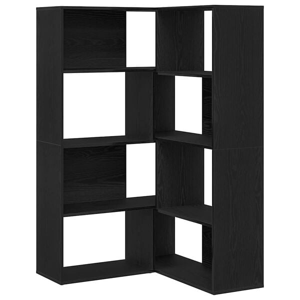 vidaXL Book Cabinet 2 pcs Black Oak 85 x 85 x 140 cm
