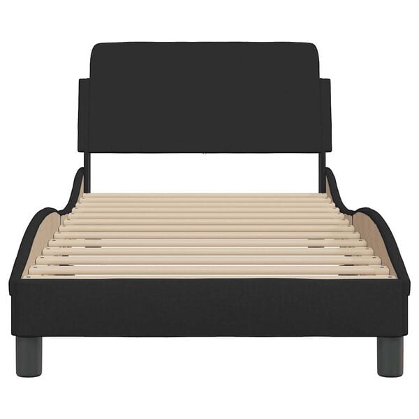 vidaXL Bed Frame "Dover" Black 90x190 cm Single Fabric