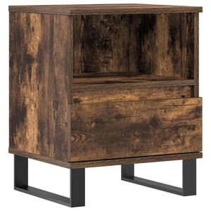vidaXL Bedside Cabinet Smoked Oak 40x35x50 cm Engineered Wood