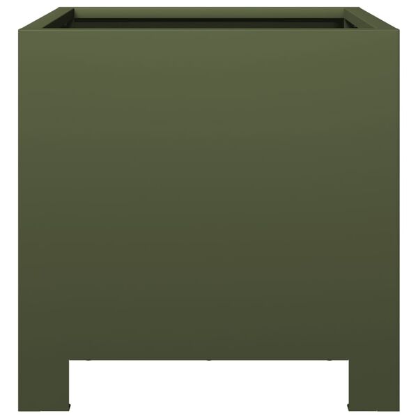 vidaXL Garden Planter Olive Green 30x30x30 cm Steel