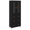 vidaXL Highboard Cabinet with Shelf 2 pcs Black Oak 69.5 x 34 x 180 cm