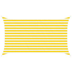 vidaXL Sun Shade Sail Yellow and White 3.5 x 2 m 100% Polyester Oxford