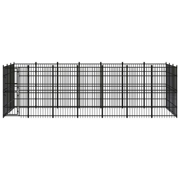 vidaXL Outdoor Dog Kennel Steel 19.35 m&sup2;
