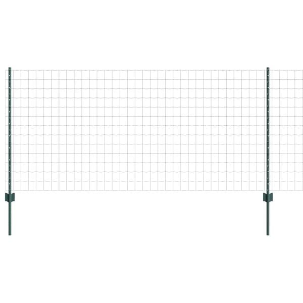 vidaXL Fence with Post Green 1 x 10 m Steel