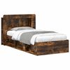 vidaXL Bed Frame with Storage Smoked Oak 90 x 200 cm Engineered Wood