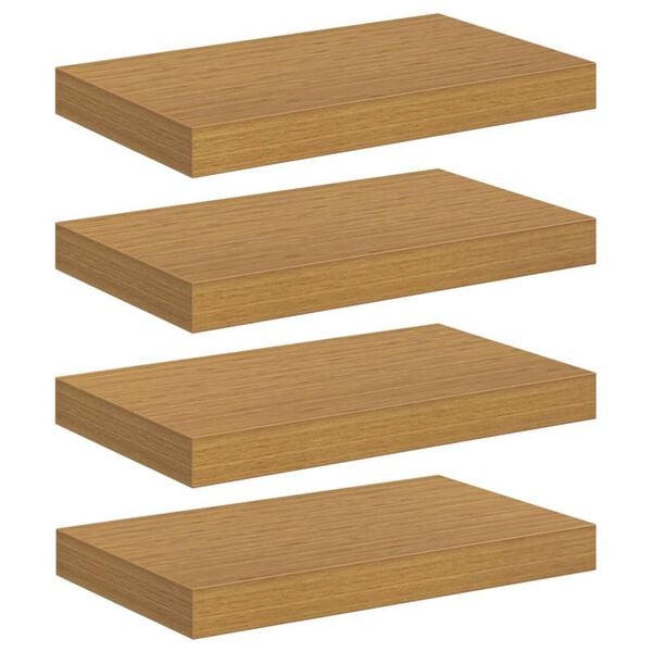 vidaXL Wall Shelf 4 pcs Beige 40 x 23.5 x 4 cm Engineered Wood