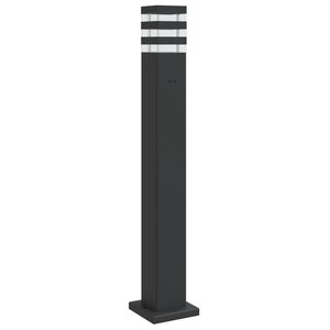 vidaXL Outdoor Floor Lamp with Outlet Black 80 cm Aluminium
