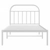vidaXL Metal Bed Frame without Mattress with Headboard White 107x203cm